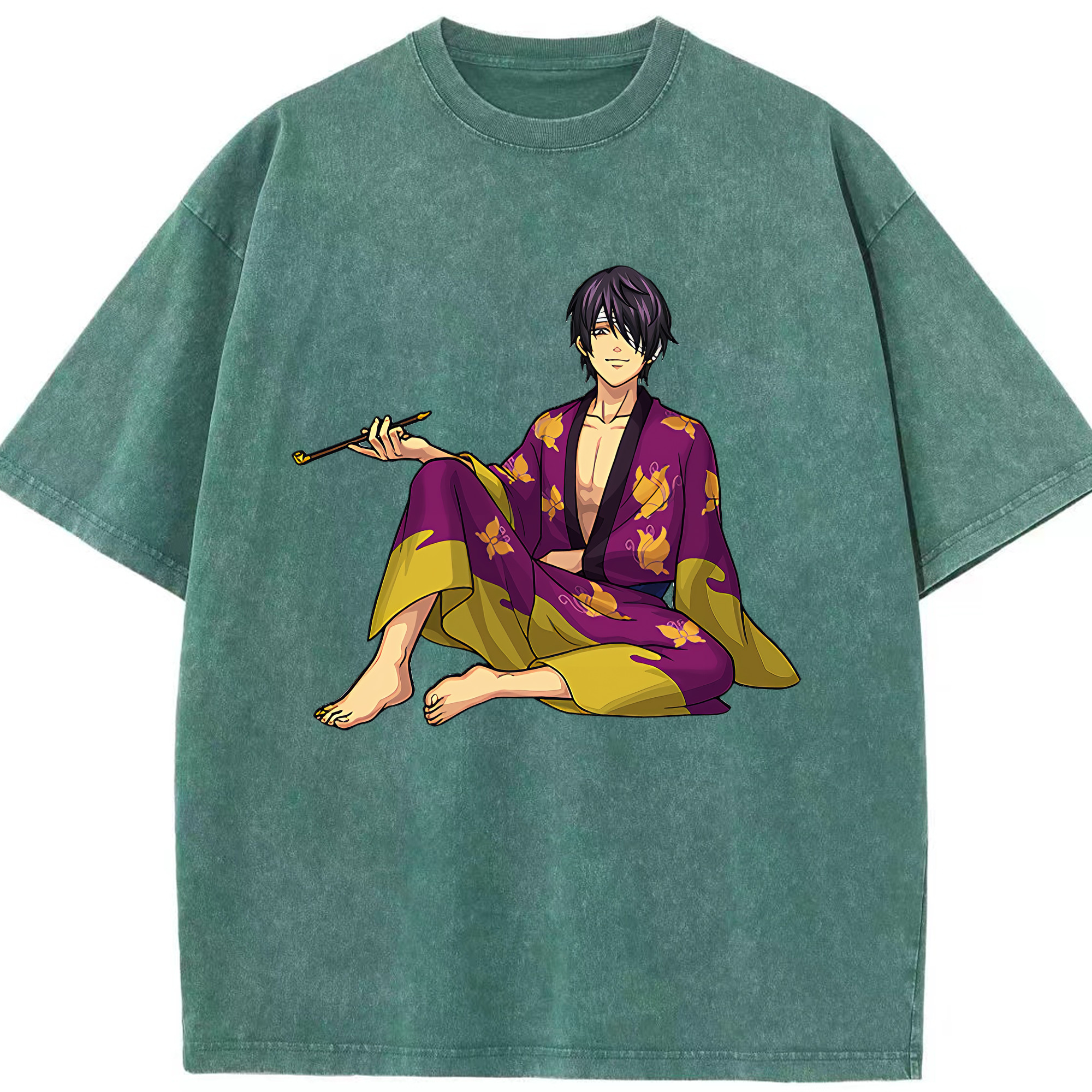 （画像用） ぎんたま 坂田銀時（さかたぎんとき） 神楽 志村新八（しむら しんぱち） GINTAMA Sakata Gintoki Kagura Shimura Shinpachi 綿100% ヴィンテージ風 半袖Tシャツ（フロントプリント）
